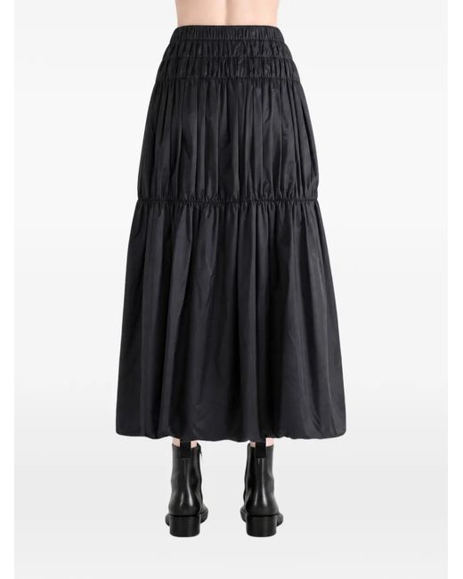 Amomento Black Shirred Tiered Skirt