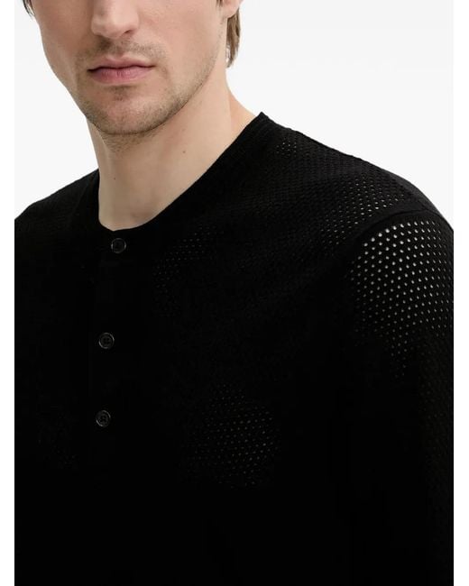 Filippa K Getextureerd T-Shirt in het Black voor heren