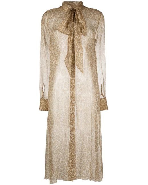 Robe En Soie À Coupe Mi-Longue Ermanno Scervino en coloris Natural