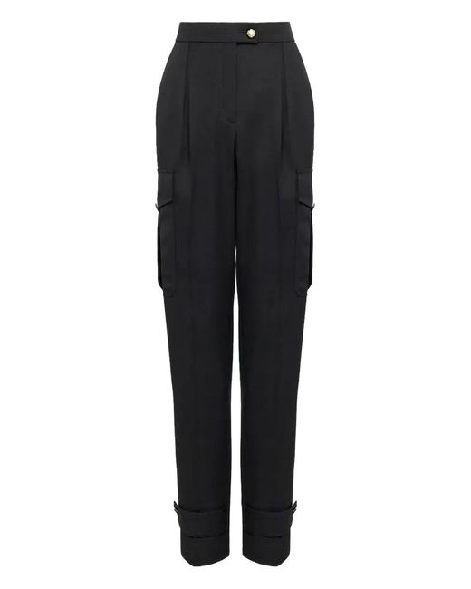 McQueen Black High-Waisted Wool Trousers