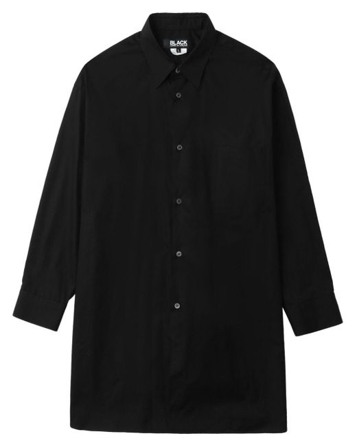 COMME DES GARÇON BLACK Black Satin-panelled Cotton Shirt