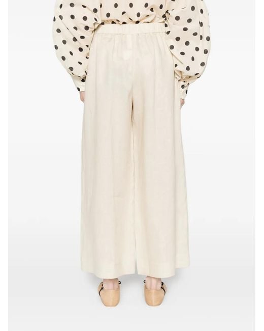Max Mara White Elastic-Waistband Trousers