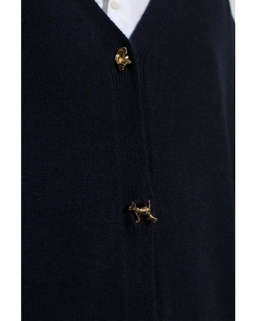 Fabiana Filippi Blue V-Neck Cashmere Cardigan