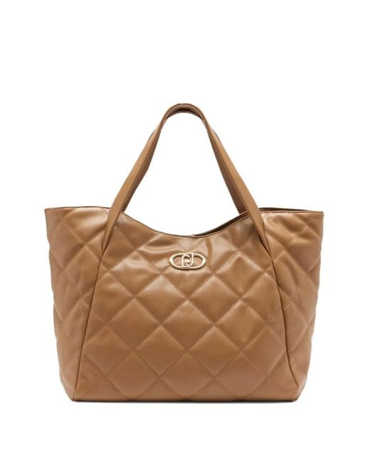 Liu Jo Grote Gewatteerde Shopper Met Logoplakkaat in het Brown