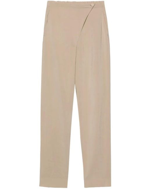 Emporio Armani Natural Overlapping-Panel Tapered Trousers