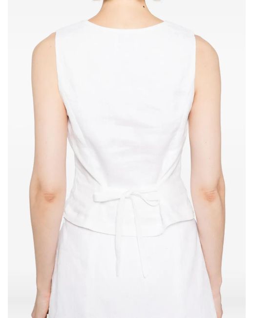 Reformation Lindsey リネン ツーピース White