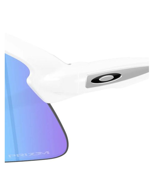 Oakley Blue Geometric Shield-Frame Sunglasses