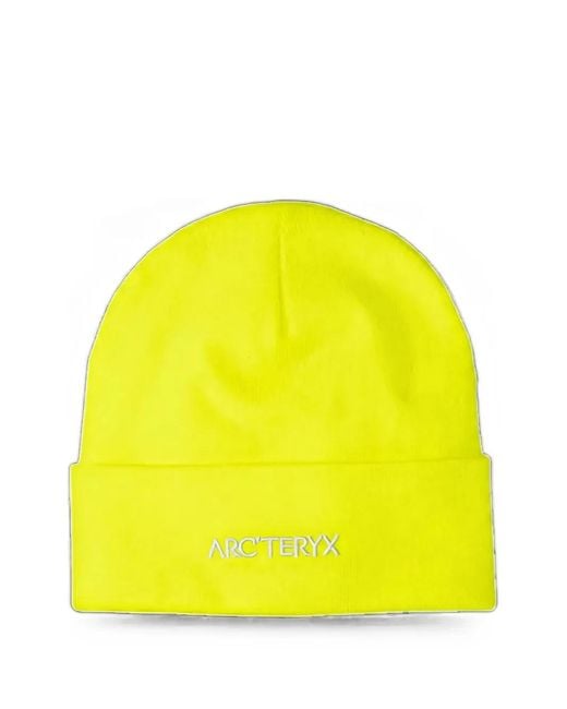 Arc'teryx Yellow Word Lue Logo-Embroidered Beanie Hat