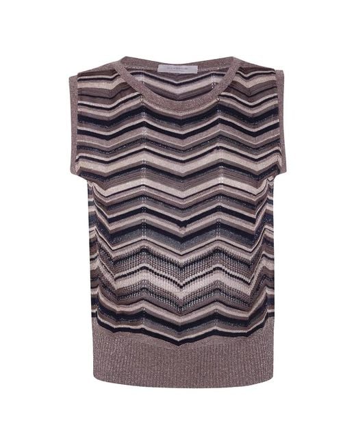 D.exterior Gray Chevron-Knit Sleeveless Top