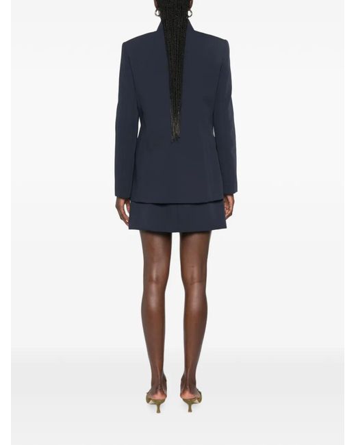 ViCOLO Blue Mandarin-Collar Button-Up Jacket