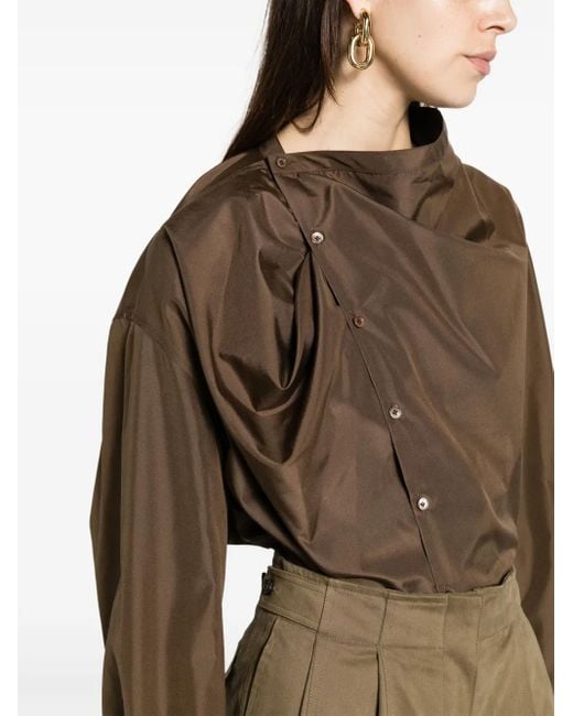Lemaire Brown Soft Collar Silk Blouse