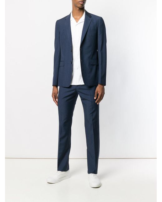 Theory Wool Checked Blazer in Blue for Men - Lyst