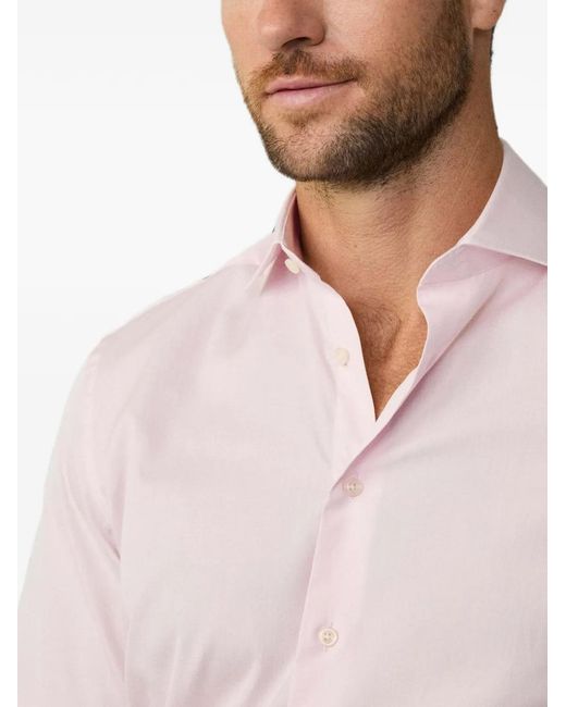 Hackett White Tailored-Fit Poplin Shirt for men