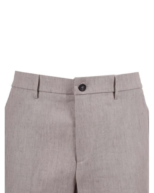 Peserico Gray Pressed-Crease Straight-Leg Trousers for men