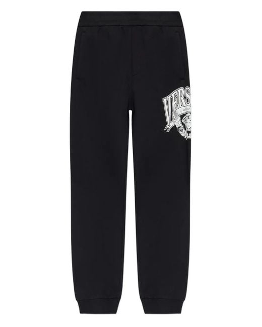 Versace Blue Medusa-Logo Sweatpants for men