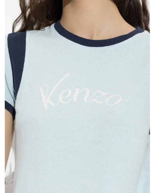 KENZO Blue Logo-Print T-Shirt