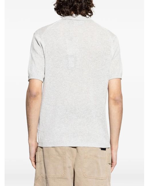 AllSaints White Aubrey Short-Sleeve Polo Shirt for men
