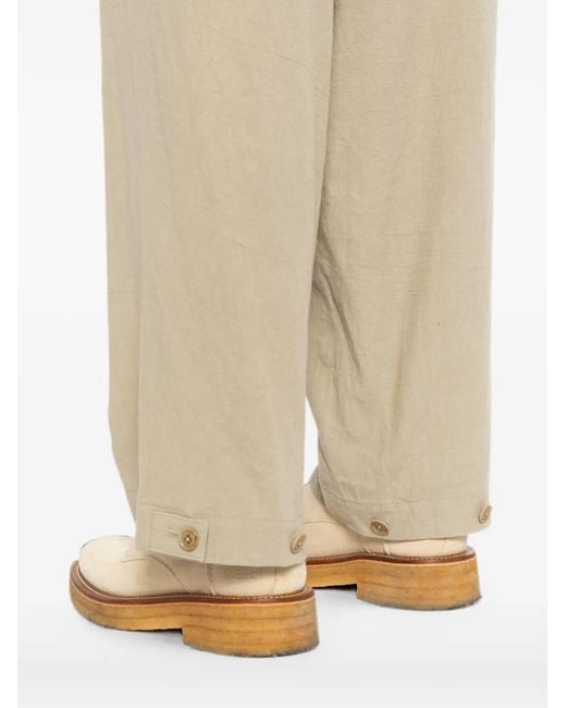 Yohji Yamamoto White G-Tab Wide-Leg Trousers for men