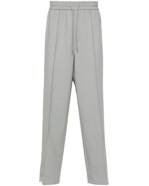 Pantalones rectos con costuras en relieve Emporio Armani de hombre de color Gray