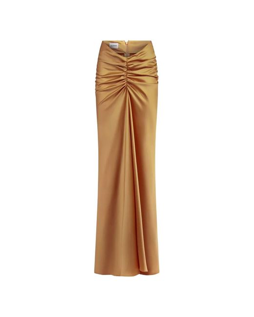 ANDAMANE Natural Iris Gathered Draped Maxi Skirt