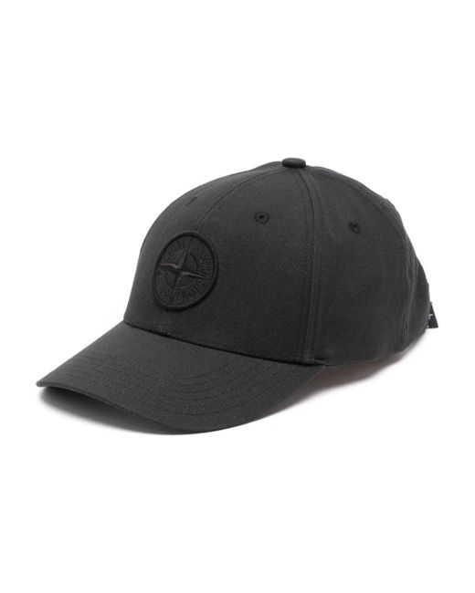 Stone Island Black Compass-embroidered Cotton Cap for men