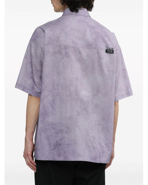 Izzue Purple Tie-dye Logo-print Shirt for men