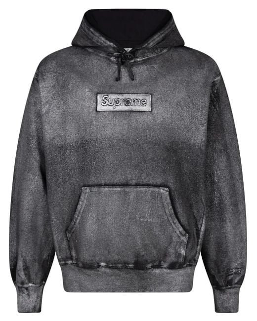 Supreme Gray X Mm6 Maison Margiela Foil Box Logo Hoodie