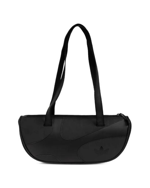 Adidas Black Small Logo-Patch Panelled Shoulder Bag
