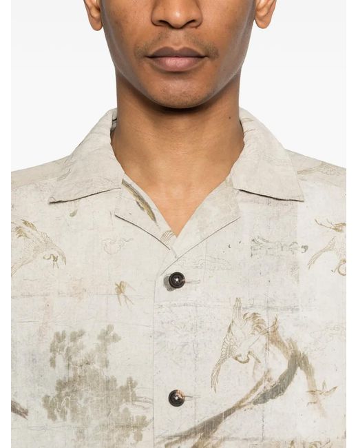 Ziggy Chen White Buttoned Print Shirt for men