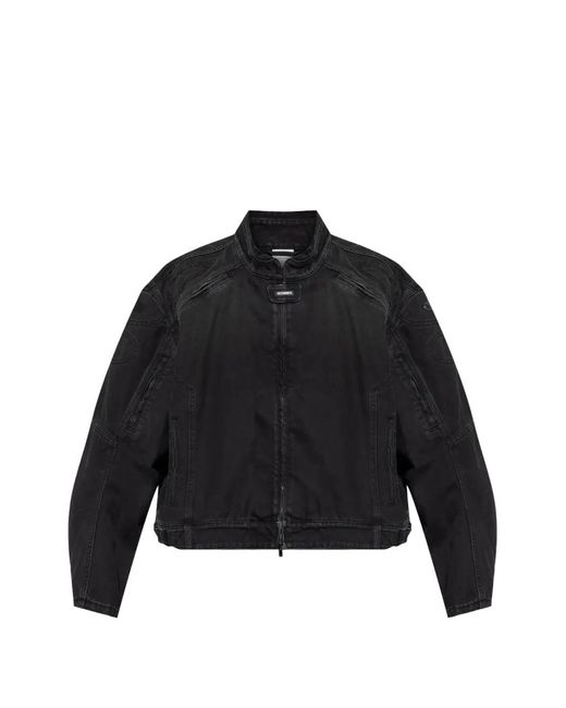 Vetements Black Veste En Jean À Fermeture Zippée