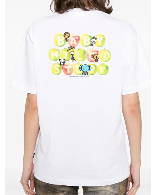 A Bathing Ape White Printed T-Shirt