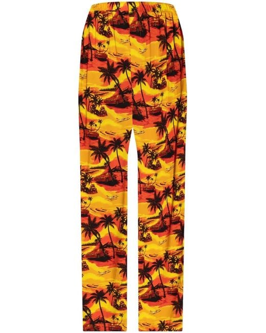 Balenciaga Orange Pantalon À Imprimé Graphique for men