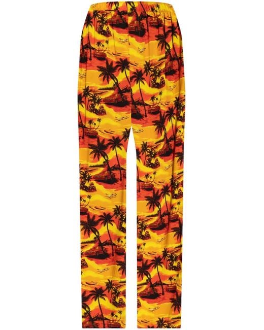 Balenciaga Orange Pantalon À Imprimé Graphique for men