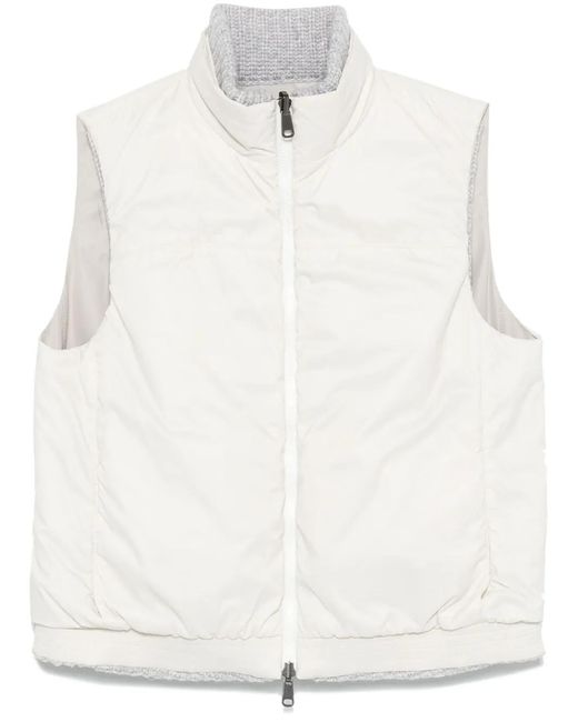 Brunello Cucinelli White Reversible Gilet