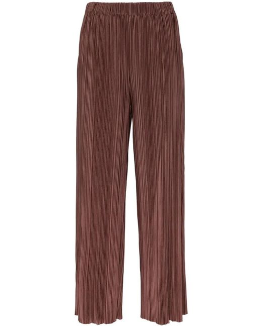 Samsøe & Samsøe Red Uma Plissé-Effect Trousers