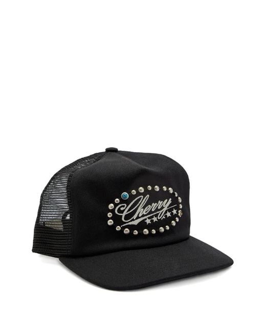 CHERRY LA Black Studded Logo Hat for men