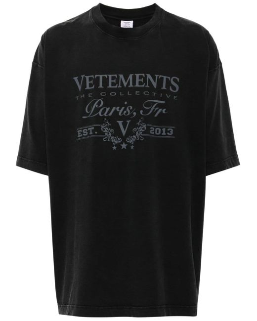Camiseta con logo estampado Vetements de color Black