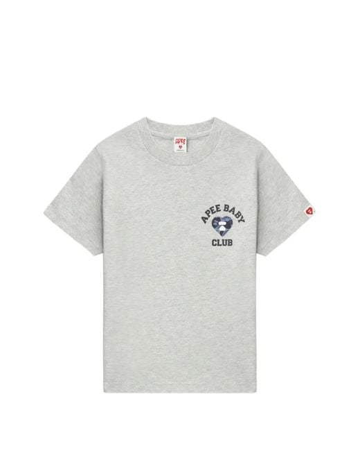 A Bathing Ape Gray Baby Club Graphic T-Shirt