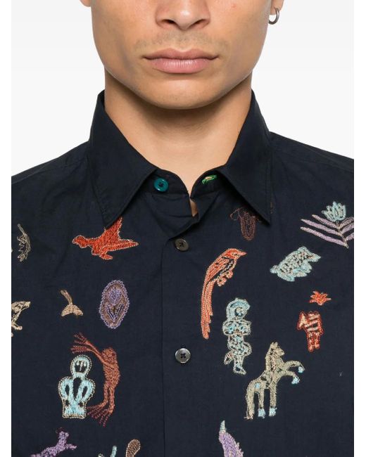 Paul Smith Little Beasts Hemd in Blue für Herren