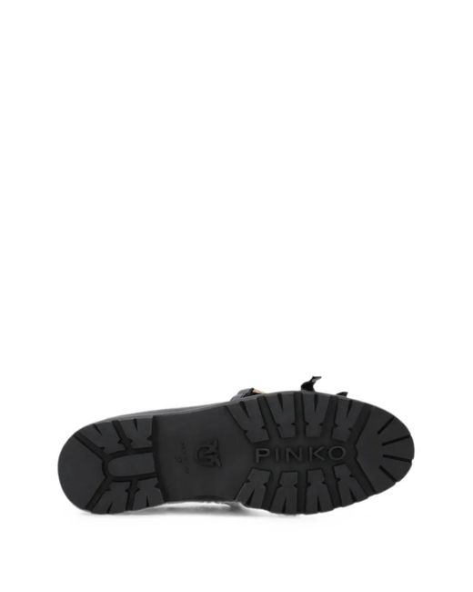 Pinko Black Studded Fringed Loafers