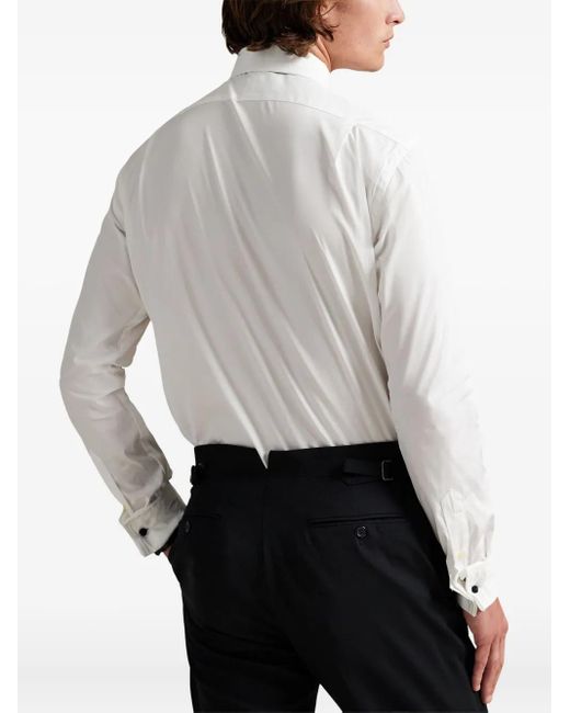 Polo Ralph Lauren White Pleated-Front Shirt for men