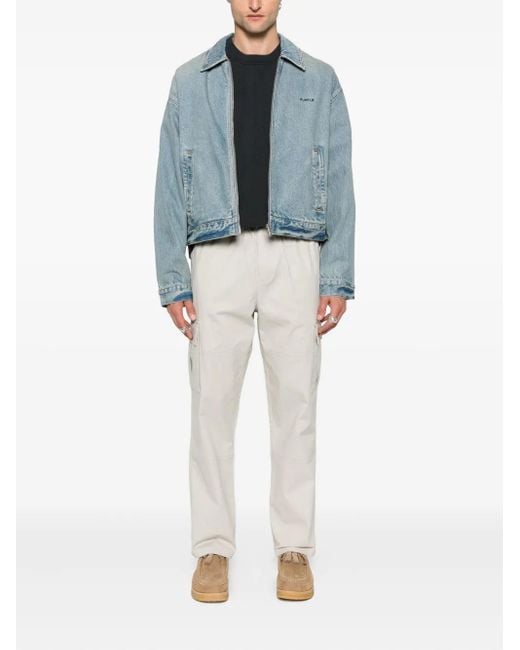 Represent White Elasticated-Waist Cargo Trousers for men
