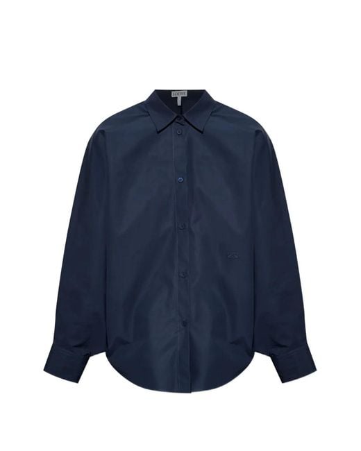 Camisa De Algodón Loewe de color Blue