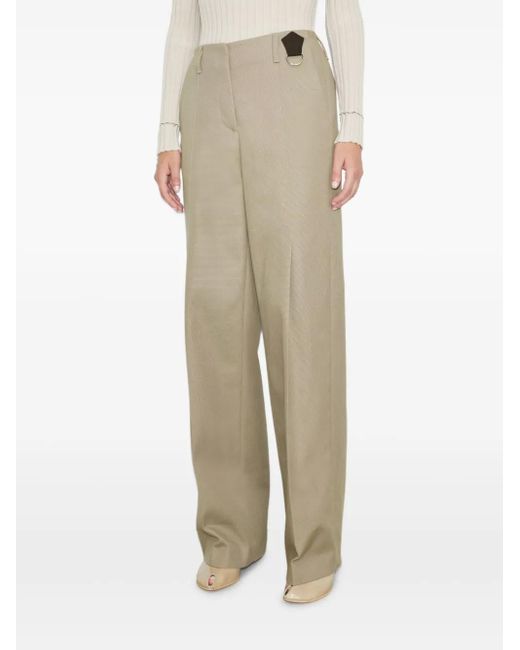 Tory Burch Natural Distressed Cotton Trousers