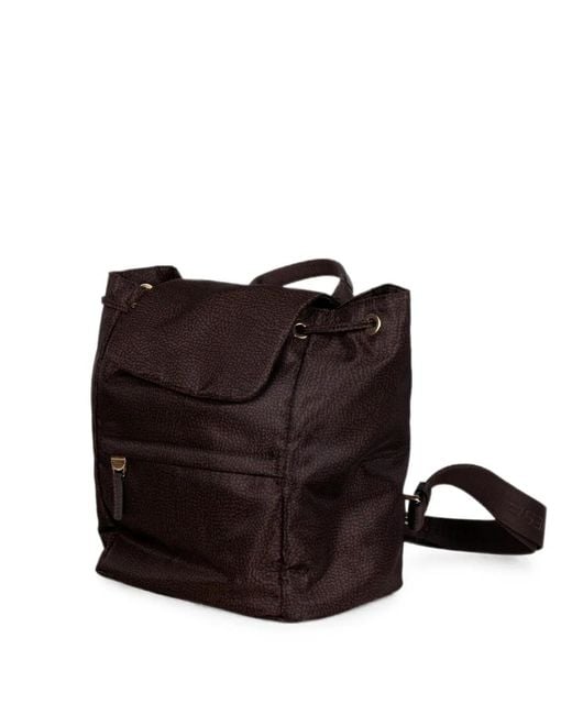 Borbonese Black Optyll Print Drawstring Backpack