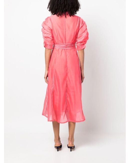Baruni Pink Tena Belted Dress