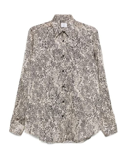 メンズ Mazzarelli プリント シルクシャツ Gray