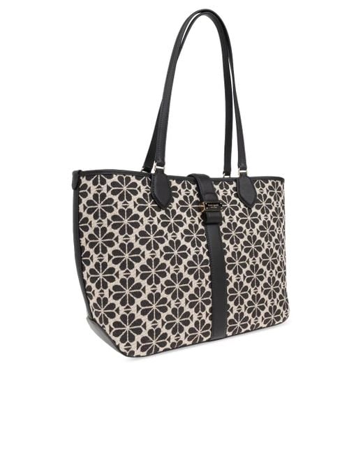 Kate Spade Black Spade Flower Jacquard Medium Open Tote