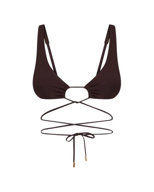 Moschino Brown Triangle Bikini Top