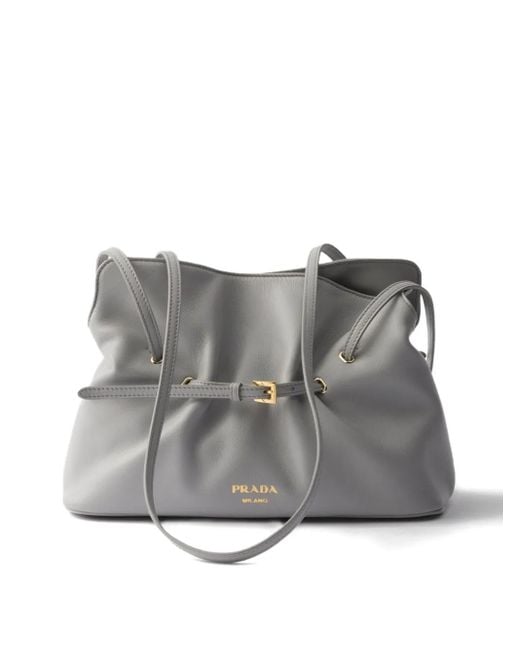 ハンドバッグ　PRADA レザーバッグ　グレー PRADA プラダ ハンドバッグ ショルダーバッグ レザー グレー